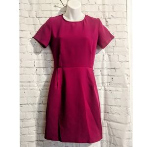 Vibrant Magenta Short Sleeve Gold Zipper